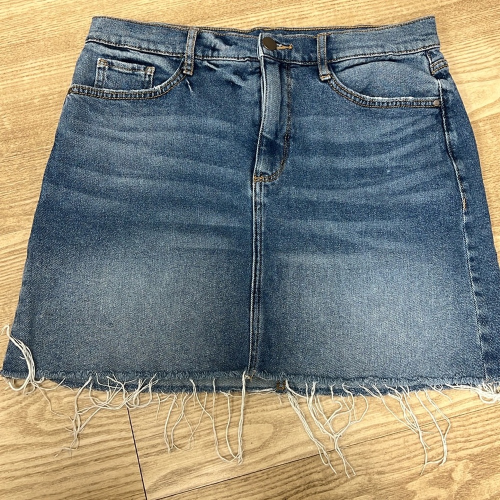 Womens size 10 Ana blue jean distressed skirt